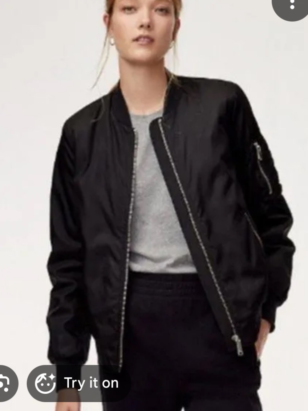 Aritzia Black Classic Bomber Jacket